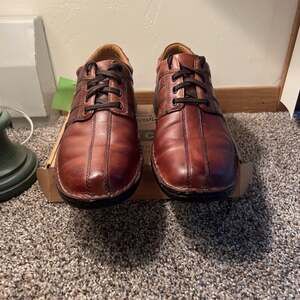 Clarks Men's Brown Leather Casual Lace-Up Shoes Size 10M value~135$